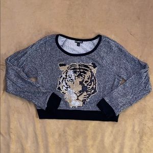 Express cropped sweatshirt with tiger face
